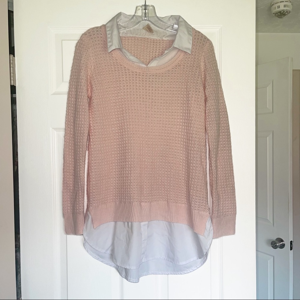 Faded Glory Sweater Knit Shirt with White Collar